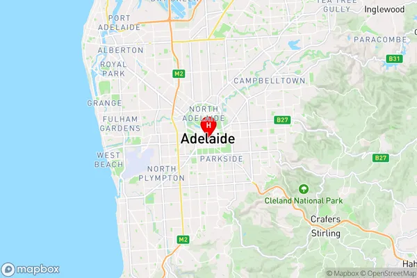 Adelaide,South Australia Area Map