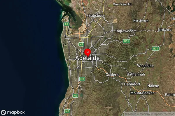 Adelaide,South Australia Satellite Map