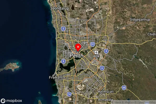 Highgate,Western Australia Satellite Map