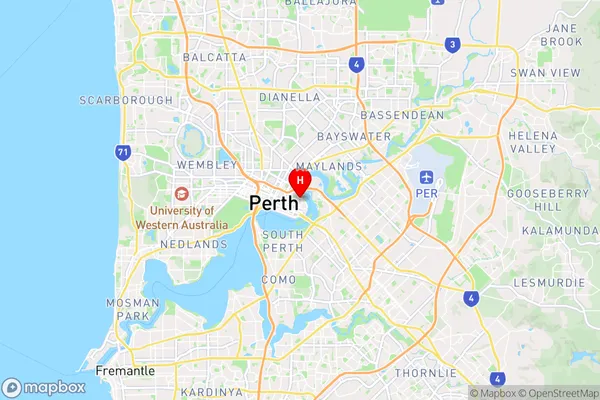 East Perth,Western Australia Area Map