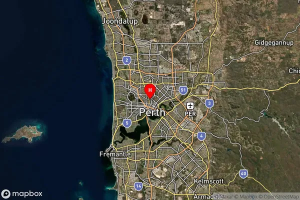 North Perth,Western Australia Satellite Map