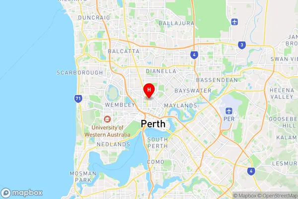 North Perth,Western Australia Area Map