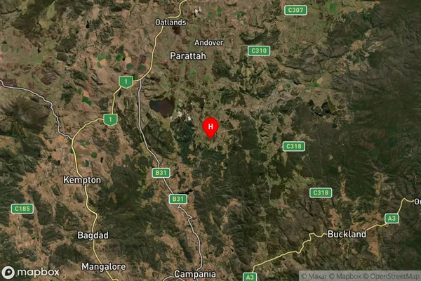 Tunnack,Tasmania Satellite Map