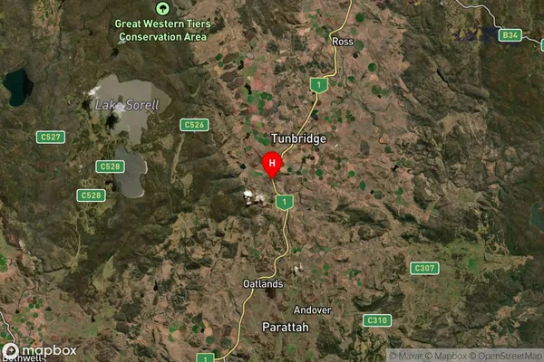 Woodbury,Tasmania Satellite Map