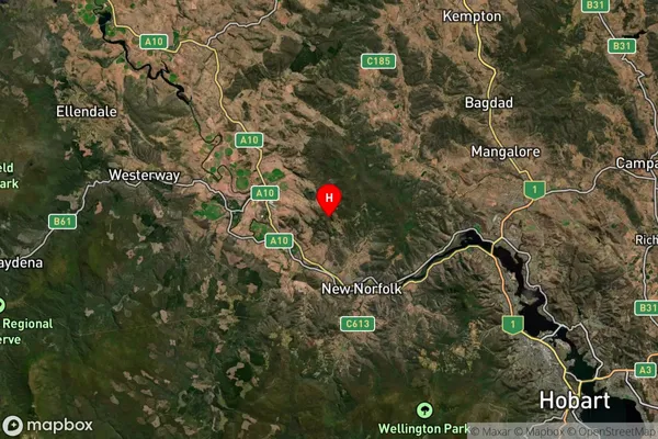 Black Hills,Tasmania Satellite Map