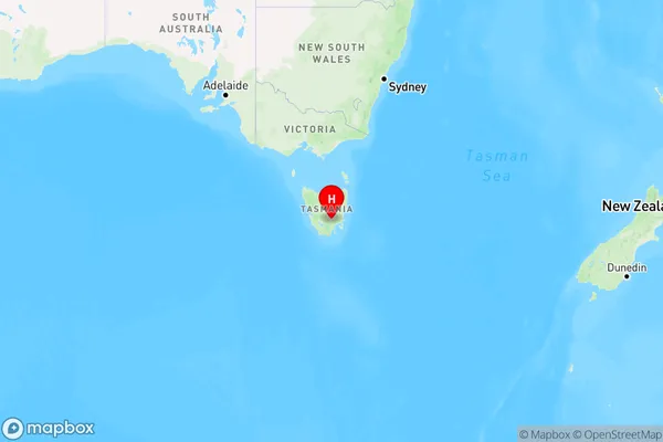 Black Hills,Tasmania Region Map