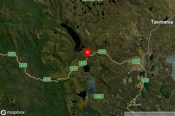 Derwent Bridge,Tasmania Satellite Map