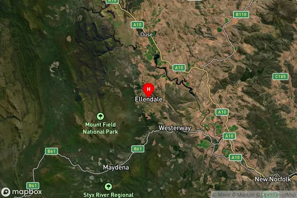 Ellendale,Tasmania Satellite Map