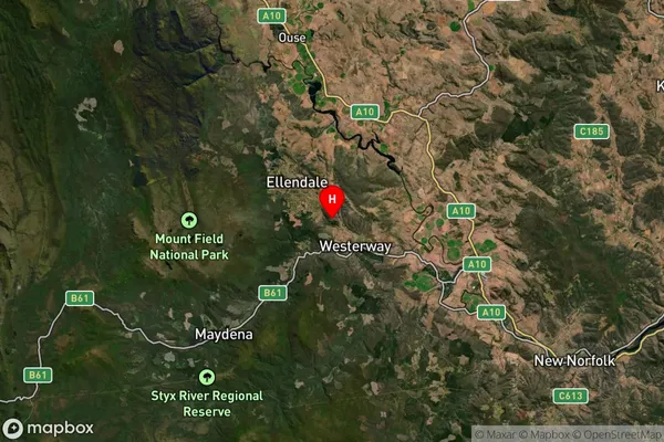 Fentonbury,Tasmania Satellite Map