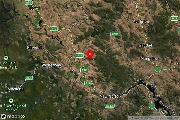 Gretna,Tasmania Satellite Map