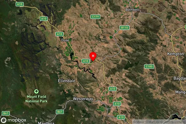 Hamilton,Tasmania Satellite Map