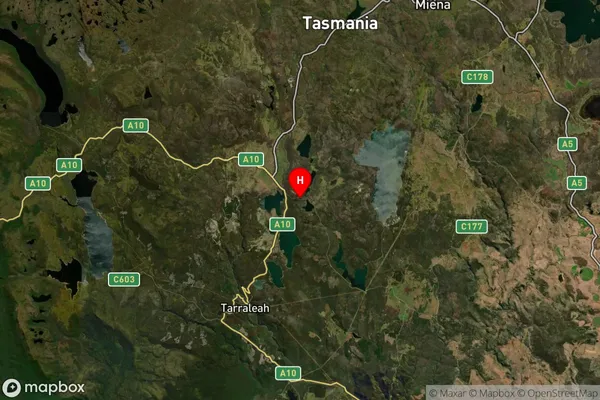 London Lakes,Tasmania Satellite Map