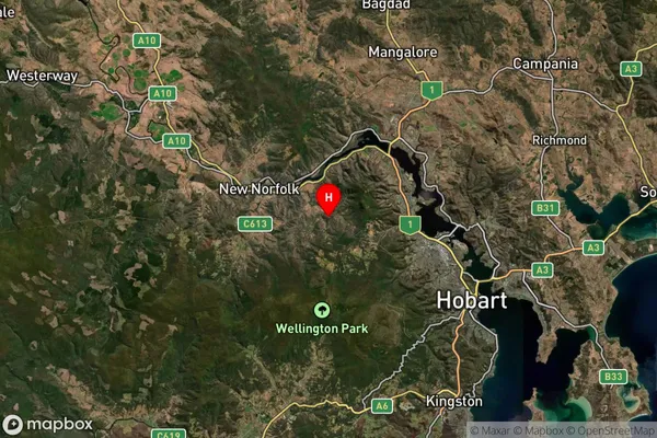 Molesworth,Tasmania Satellite Map