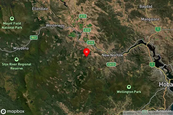 Moogara,Tasmania Satellite Map