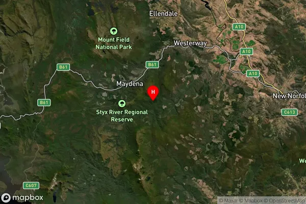 Styx,Tasmania Satellite Map