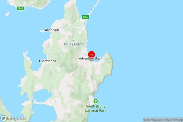 Adventure Bay,Tasmania Area Map