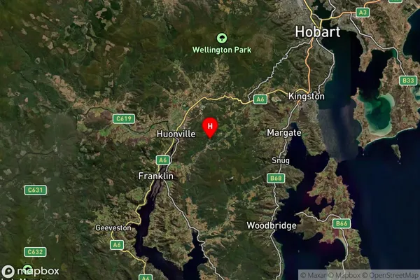 Pelverata,Tasmania Satellite Map