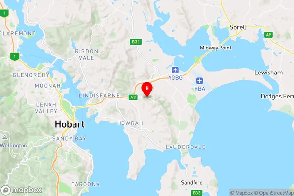 Mount Rumney,Tasmania Area Map