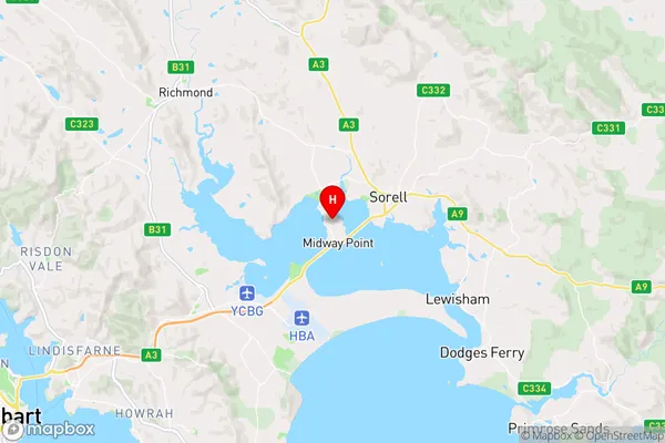 Midway Point,Tasmania Area Map