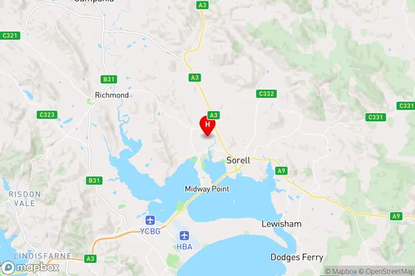 Penna,Tasmania Area Map