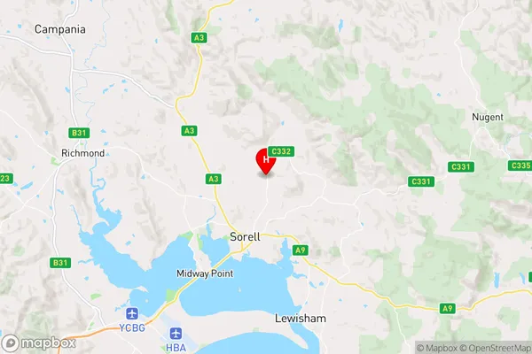 Pawleena,Tasmania Area Map