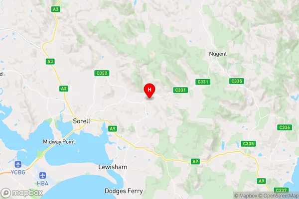 Wattle Hill,Tasmania Area Map