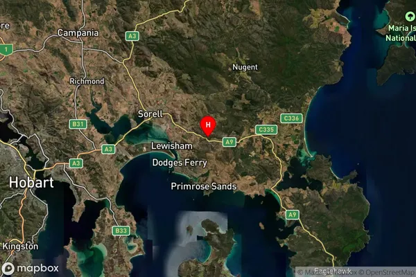 Forcett,Tasmania Satellite Map