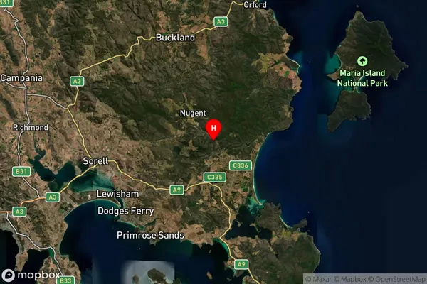 Kellevie,Tasmania Satellite Map