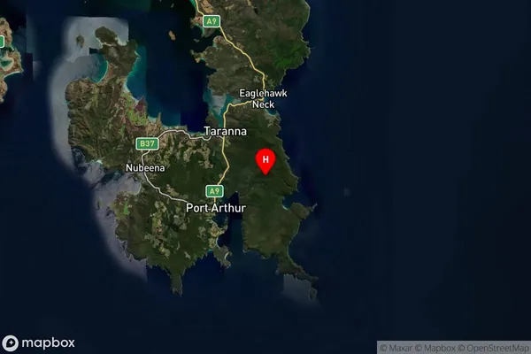 Fortescue,Tasmania Satellite Map