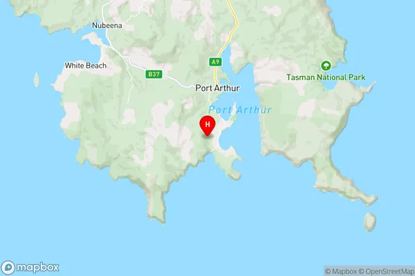 Port Arthur,Tasmania Area Map