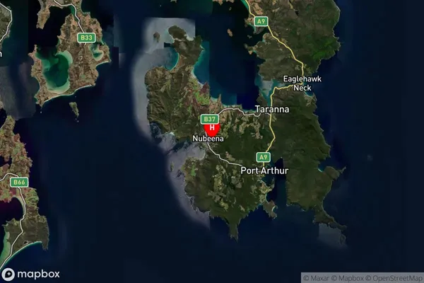 Nubeena,Tasmania Satellite Map