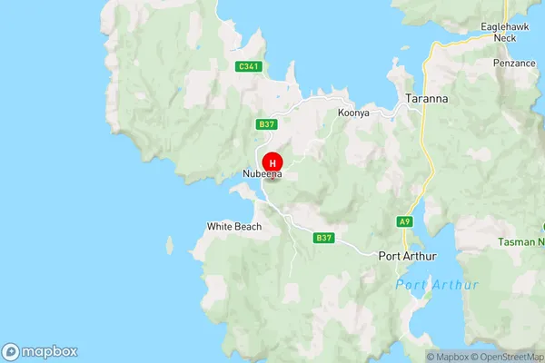 Nubeena,Tasmania Area Map