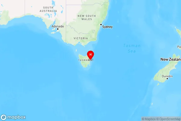 Dolphin Sands,Tasmania Region Map