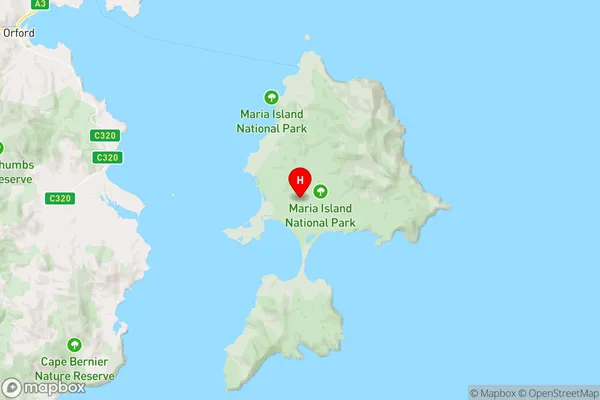 Maria Island,Tasmania Area Map