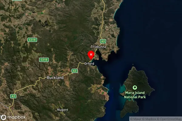 Orford,Tasmania Satellite Map