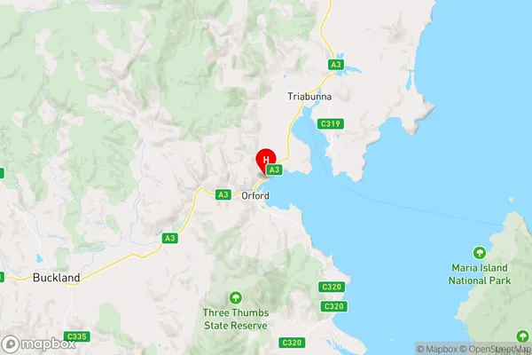 Orford,Tasmania Area Map