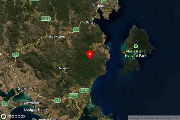 Rheban,Tasmania Satellite Map