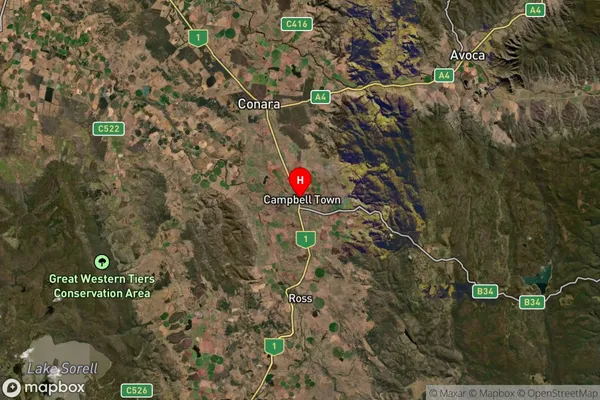 Campbell Town,Tasmania Satellite Map