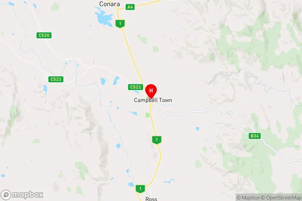 Campbell Town,Tasmania Area Map