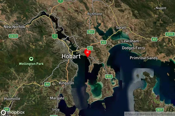 Howrah,Tasmania Satellite Map