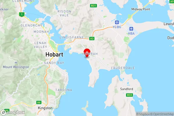 Howrah,Tasmania Area Map