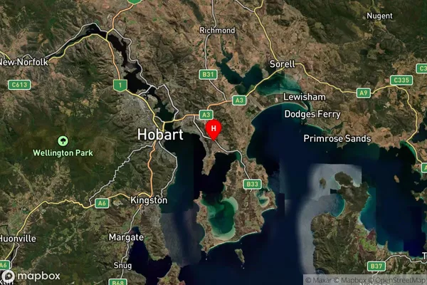 Rokeby,Tasmania Satellite Map