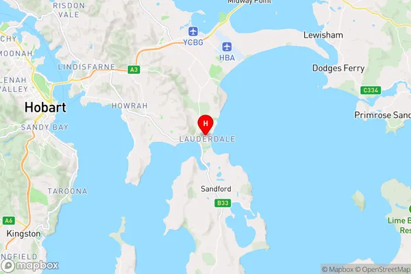 Lauderdale,Tasmania Area Map