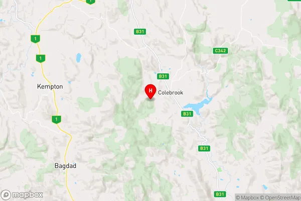 Colebrook,Tasmania Area Map