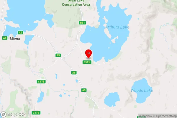 Arthurs Lake,Tasmania Area Map