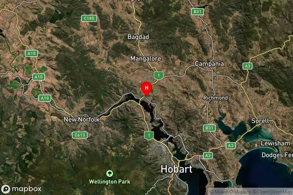 Bridgewater,Tasmania Satellite Map