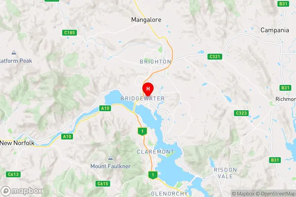 Bridgewater,Tasmania Area Map