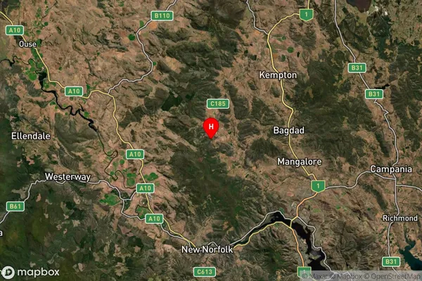 Elderslie,Tasmania Satellite Map