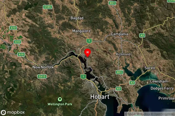 Gagebrook,Tasmania Satellite Map