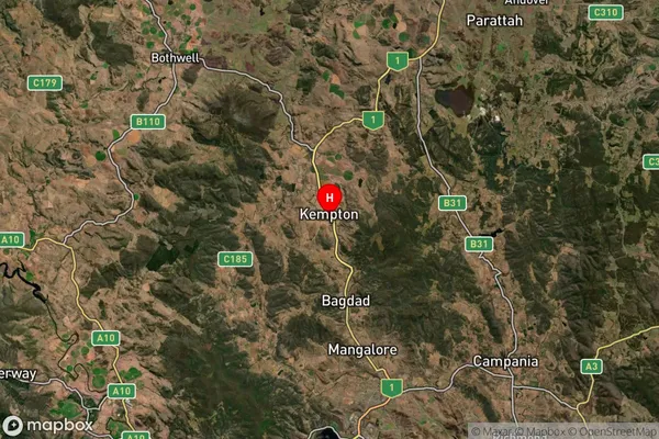 Kempton,Tasmania Satellite Map